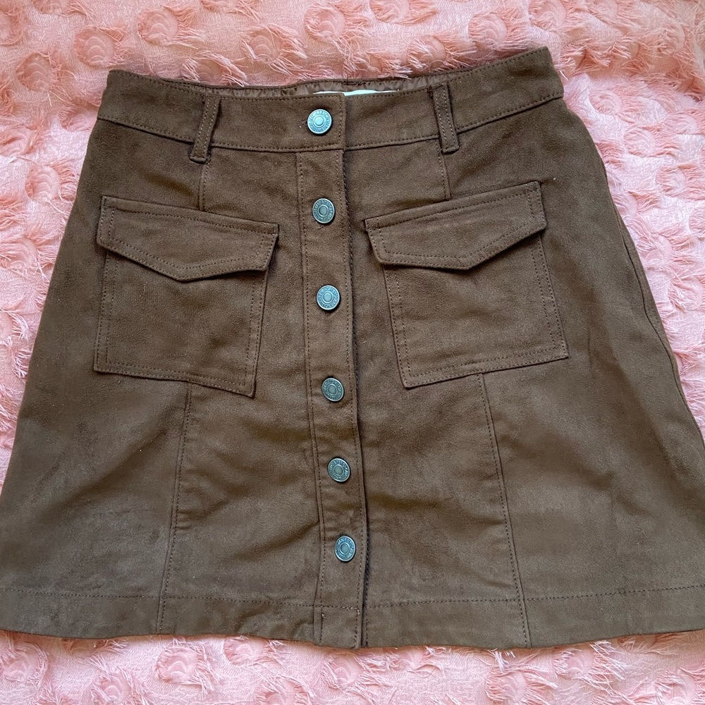 Brown Suede Skirt